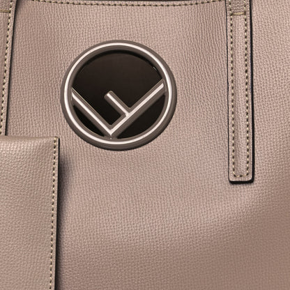 Fendi Vitello Vienna Enamel F is Fendi Shopping Tote Tortora Taupe 9 of 12