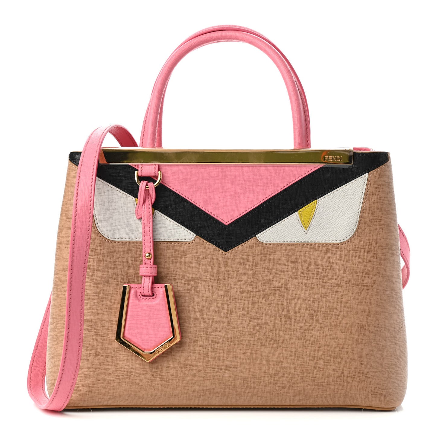 Vitello Elite Monster Petite 2Jours Tote Cuoio Lollypop Multicolor