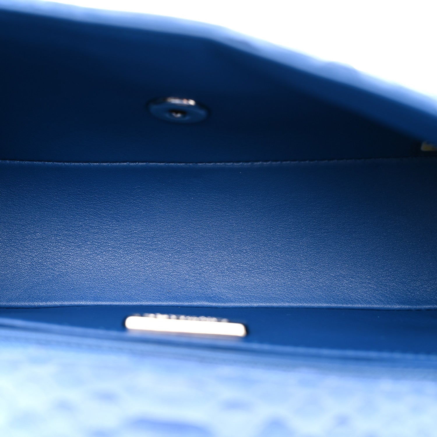 Chanel Snakeskin Mini Rectangular Flap Blue 5 of 11