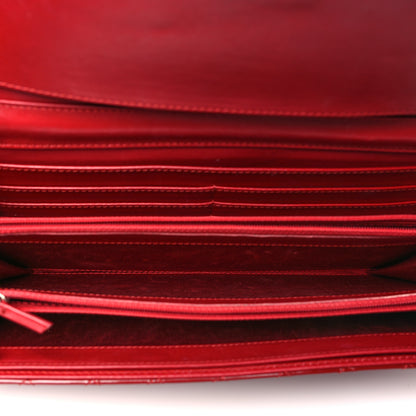 Chanel Patent Calfskin Quilted Brilliant East West Flap Clutch Red 5 of 11