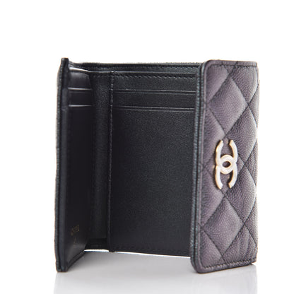 Chanel Iridescent Caviar Quilted Small Flap Wallet Black 5 of 10