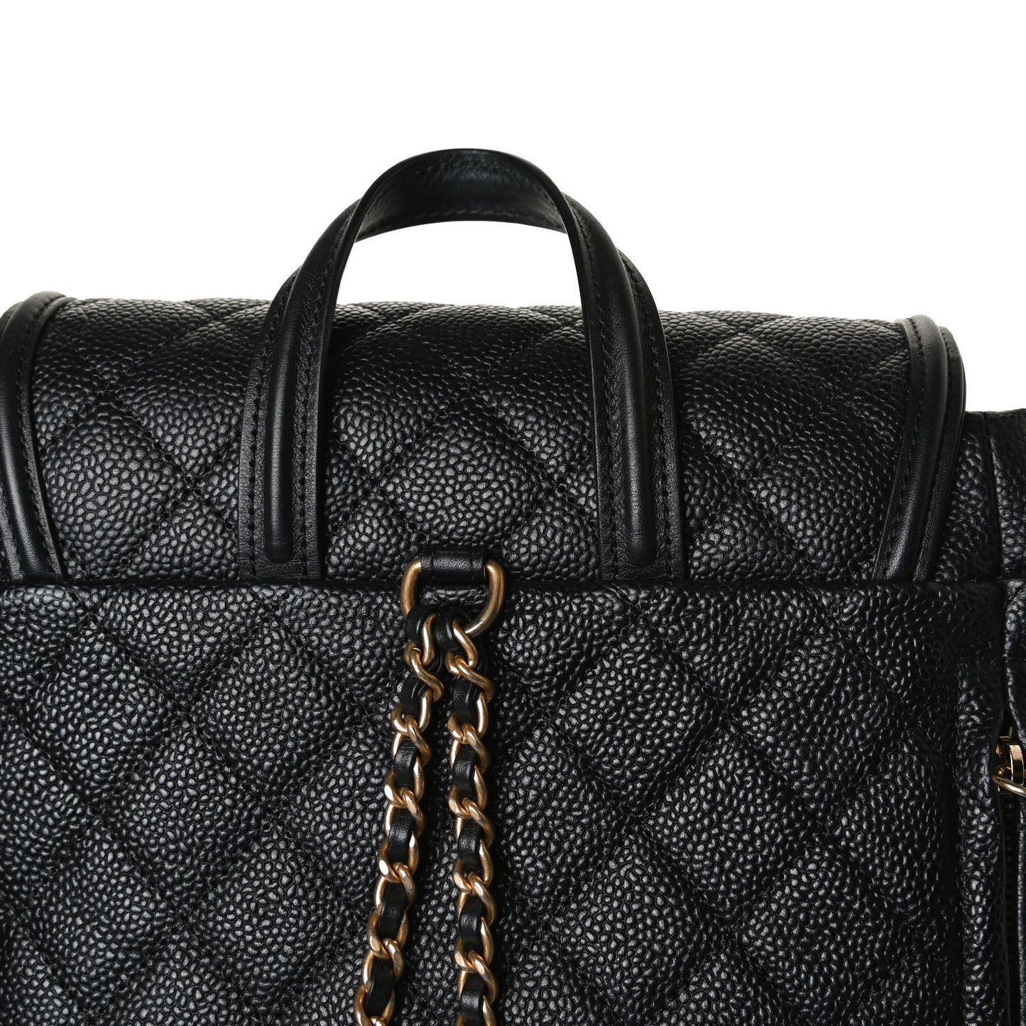 Caviar Quilted Filigree Backpack Black