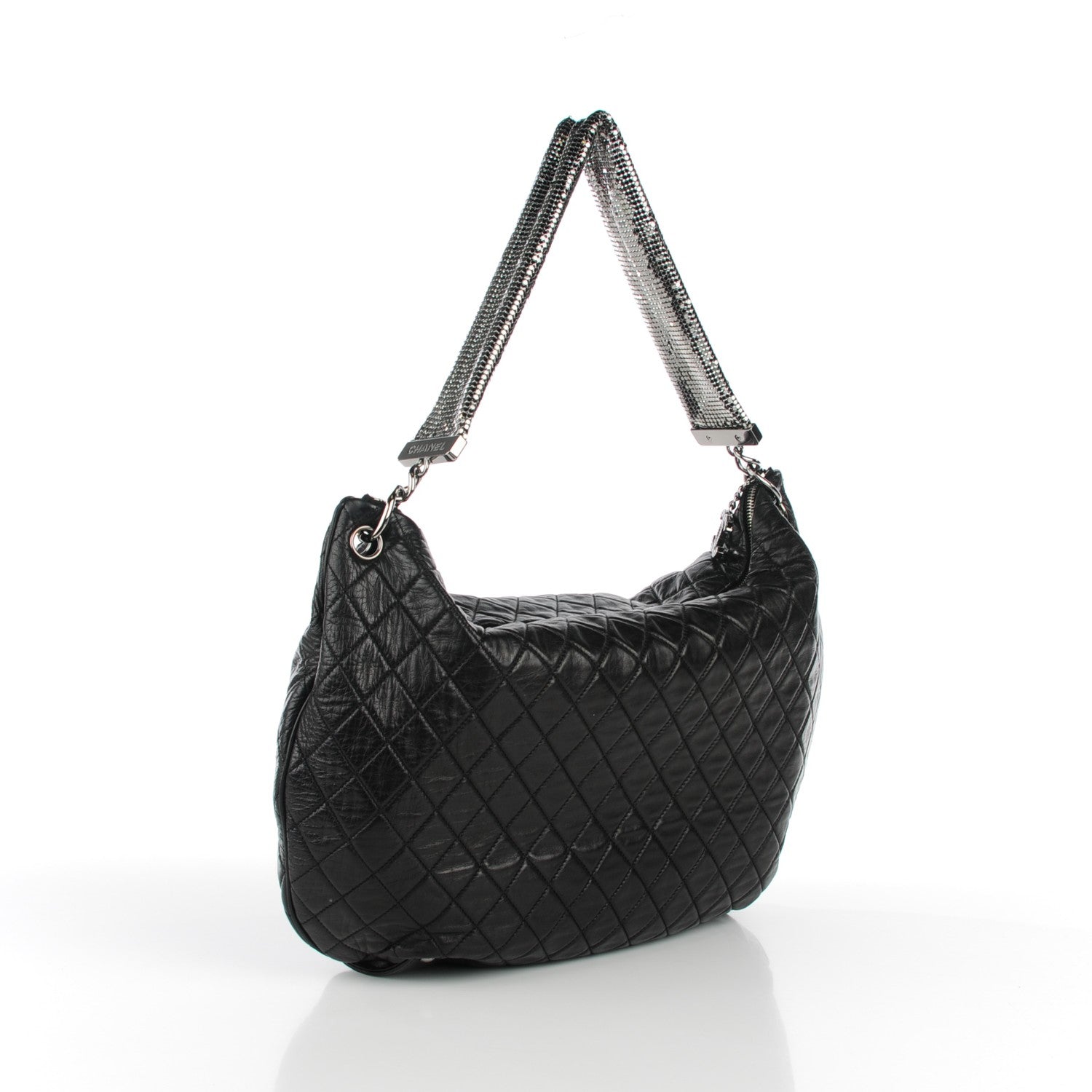 Chanel Lambskin Large Chain Mail Hobo Black 3 of 7