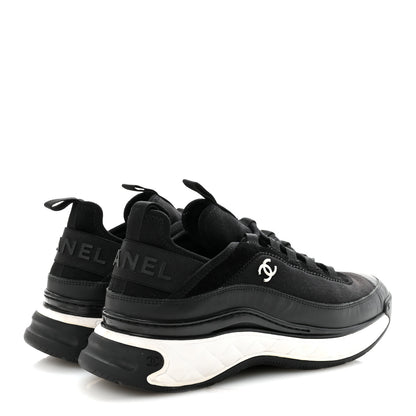 Chanel Velvet Calfskin Mixed Fibers Mens CC Sneakers 41 Black 10 of 18