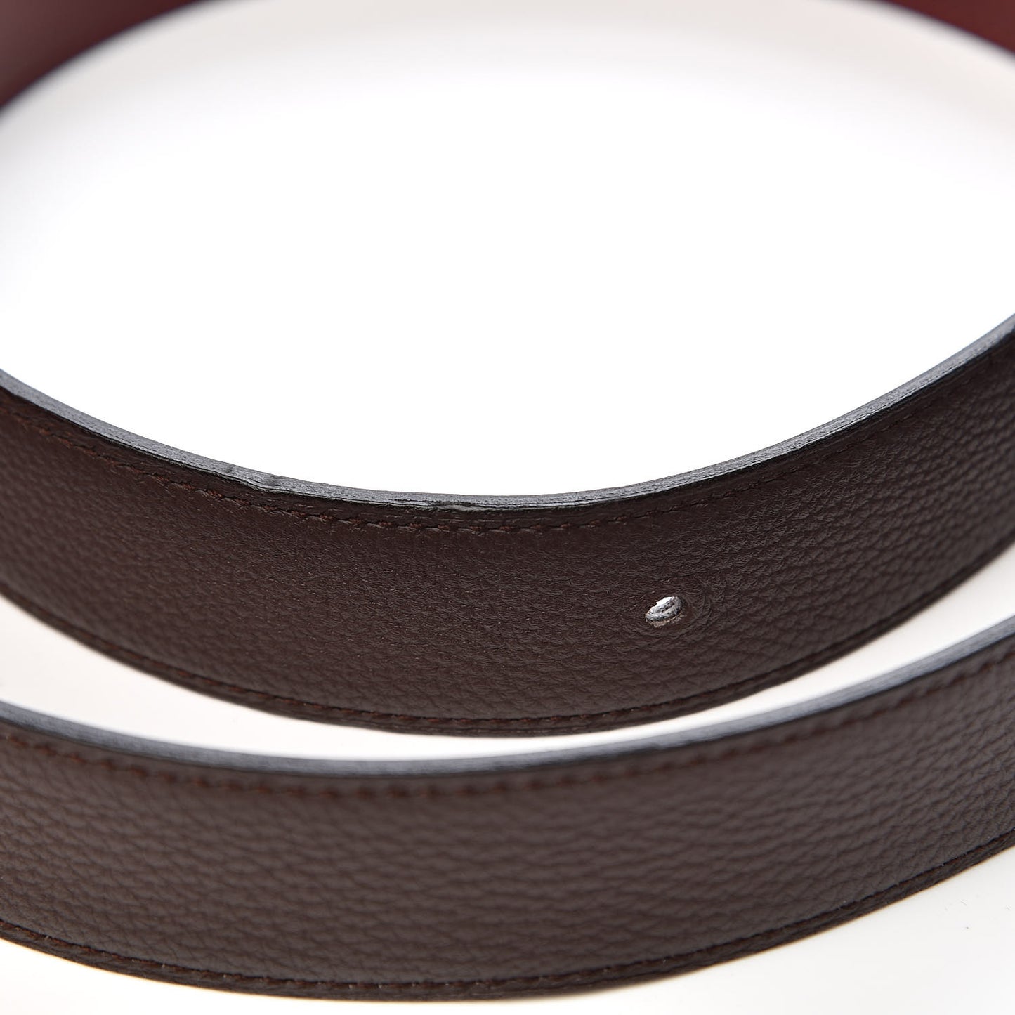 Taurillon Clemence Box 32mm Gamma Belt 95 Chocolate Rouge H