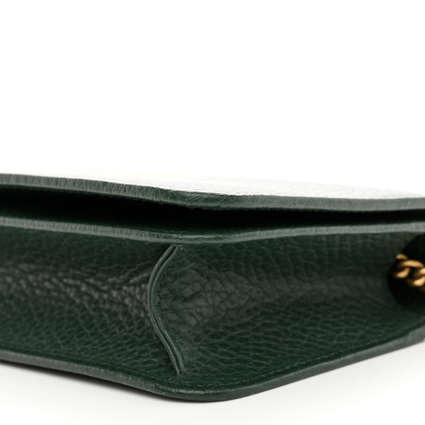 Dollar Calfskin Garden Mystic Cat Chain Wallet Green