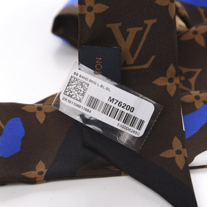 Louis Vuitton X LOL Silk Monogram BB Bandeau Blue Silver 2 of 2