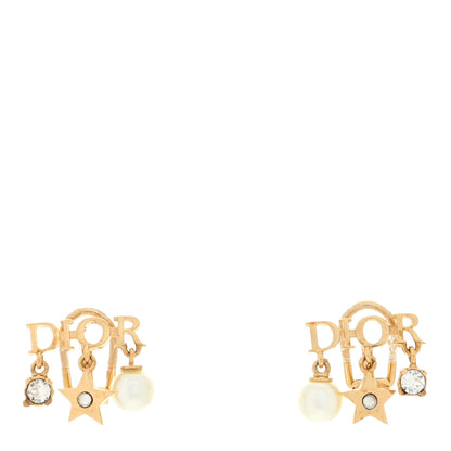 Christian Dior Pearl Crystal Dio(r)evolution Star Clip On Earrings Gold 1 of 3
