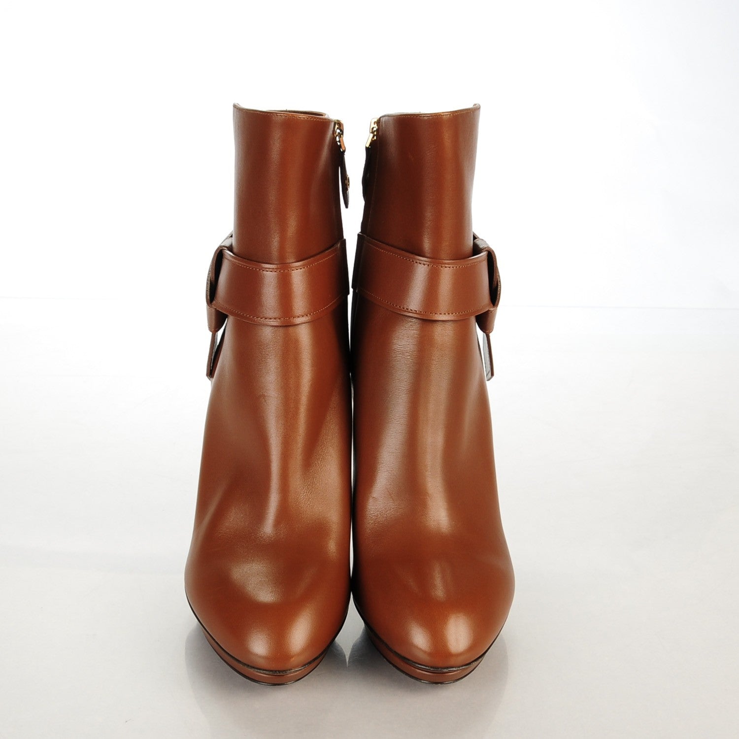 Louis Vuitton Calfskin Belted Ankle Boots 40 Brown 2 of 11