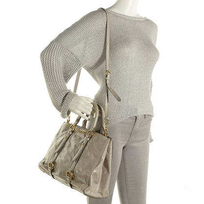 Miu Miu Vitello Shine Tote Nube 2 of 9