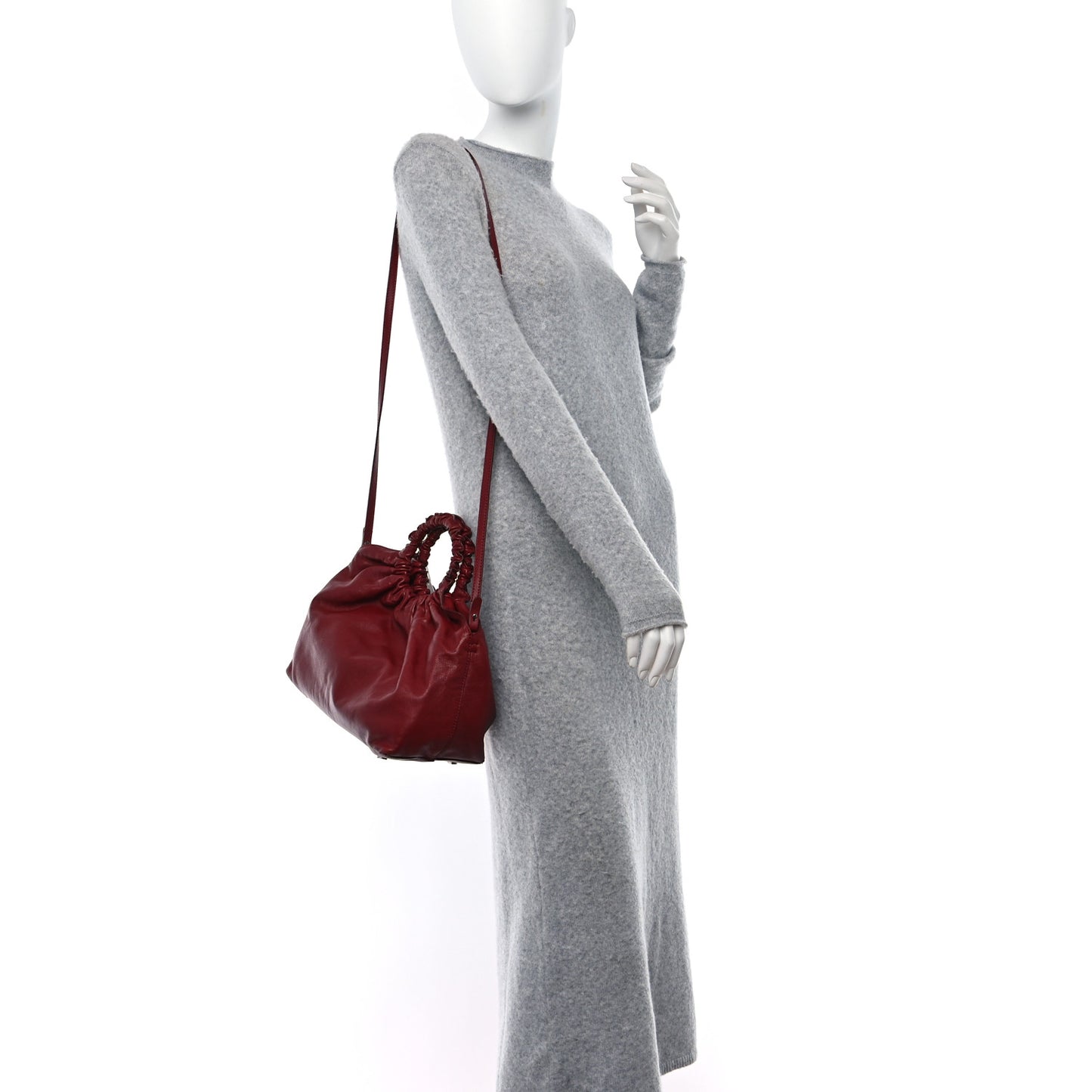 Calfskin Double Circle Bag Red