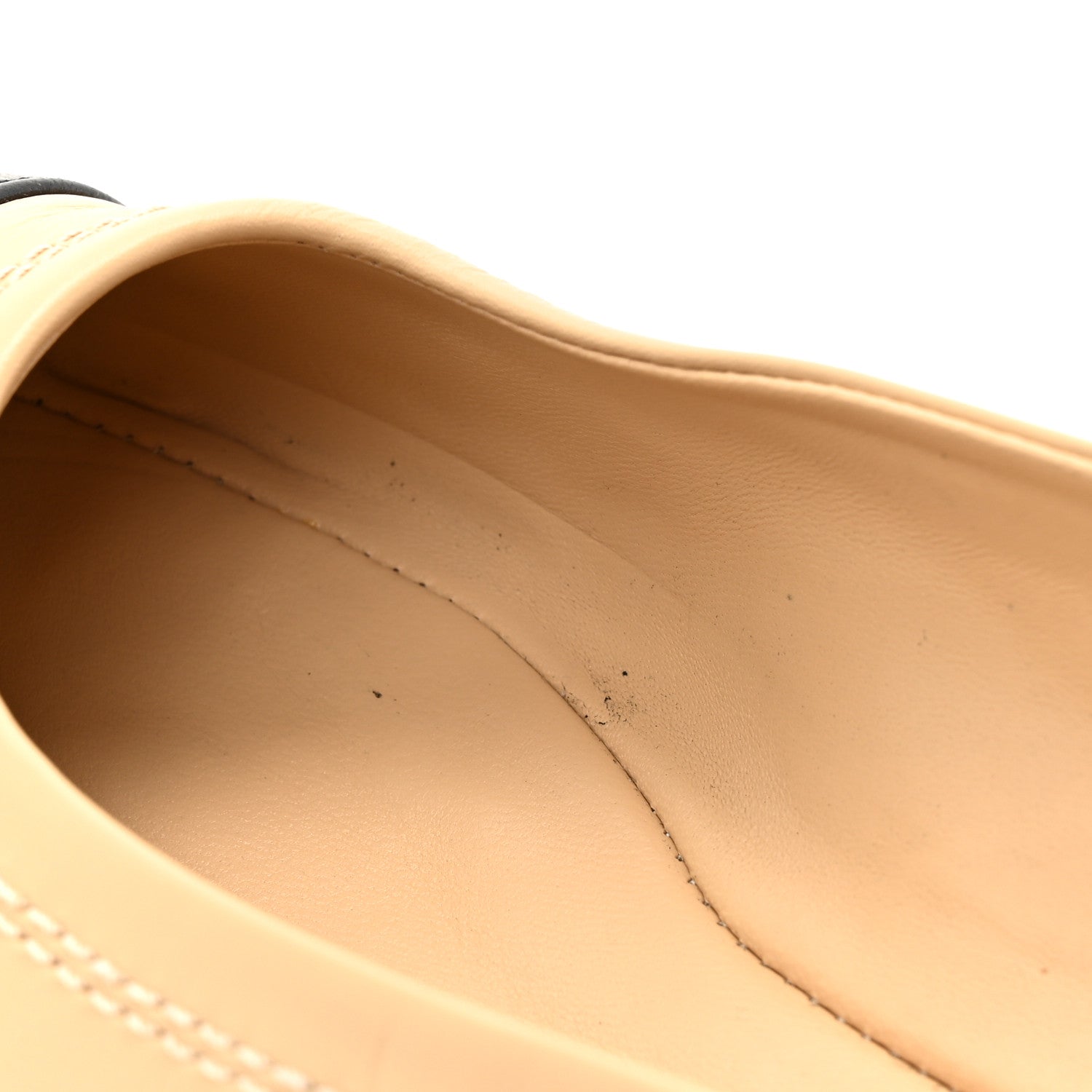 Chanel Lambskin Cap Toe CC Uniform Ballerina Flats 38 Beige Black 12 of 13