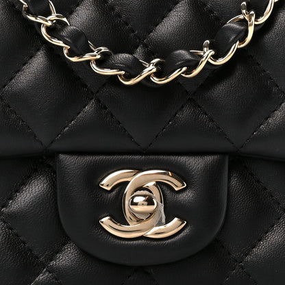 Chanel Lambskin Quilted Mini Square Flap Black 9 of 12