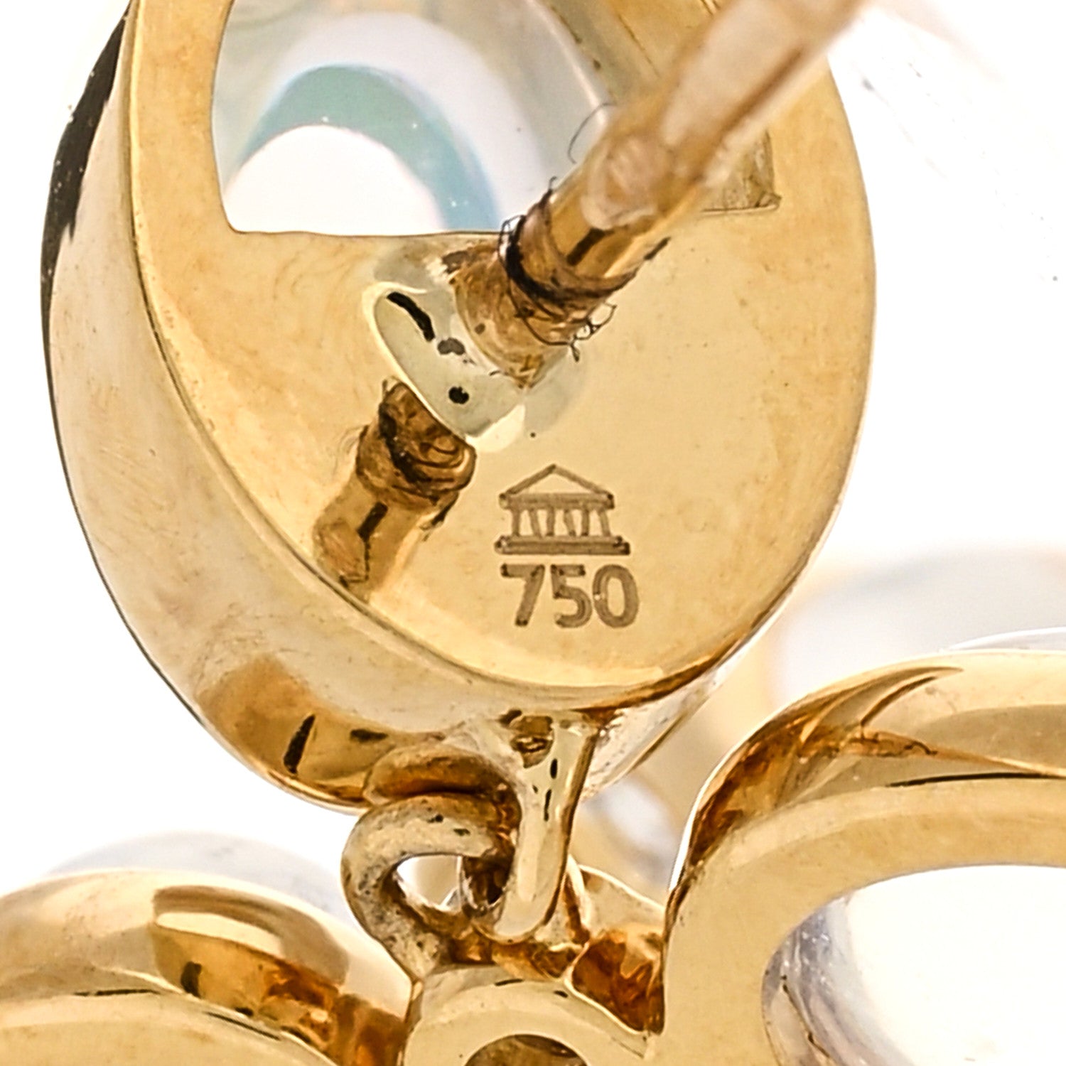 Temple St. Clair 18K Yellow Gold Moonstone Diamond Drop Earrings 4 of 4