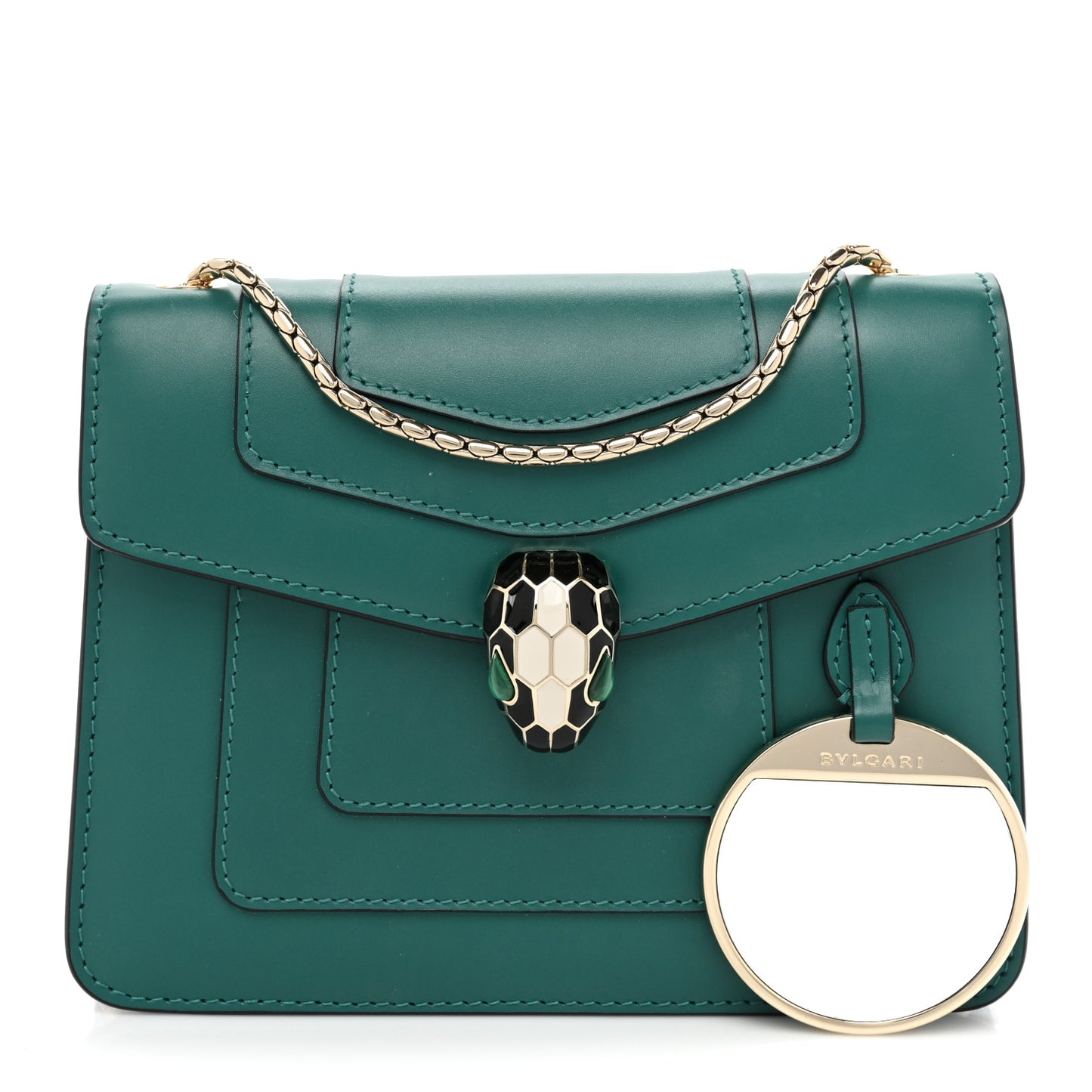 Calfskin Small Serpenti Forever Snake Strap Crossbody Bag Emerald Green