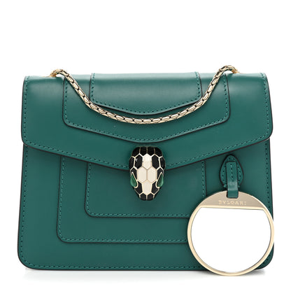 Bulgari Calfskin Small Serpenti Forever Snake Strap Crossbody Bag Emerald Green 3 of 13