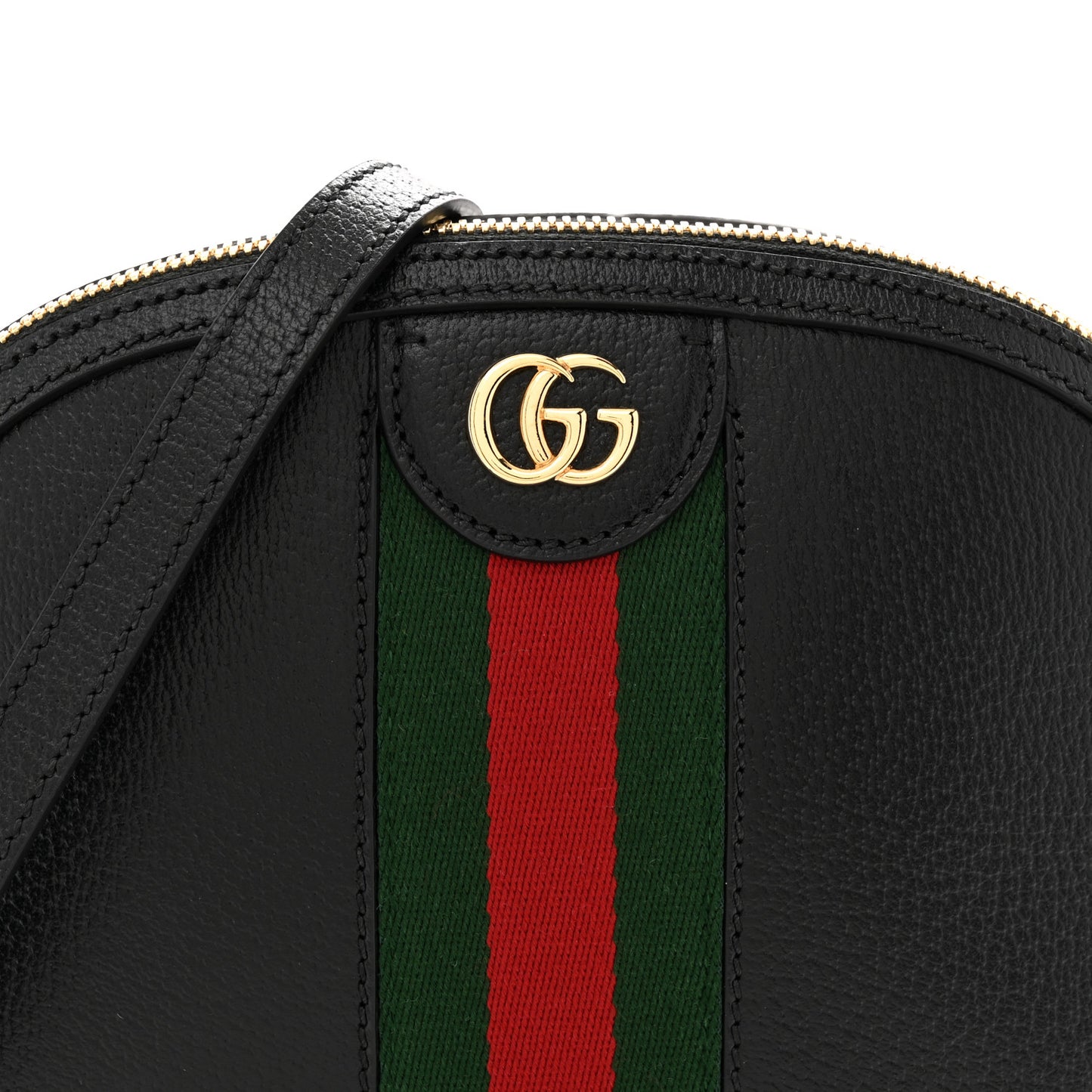 Dollar Pigprint GG Web Small Ophidia Dome Shoulder Bag Black