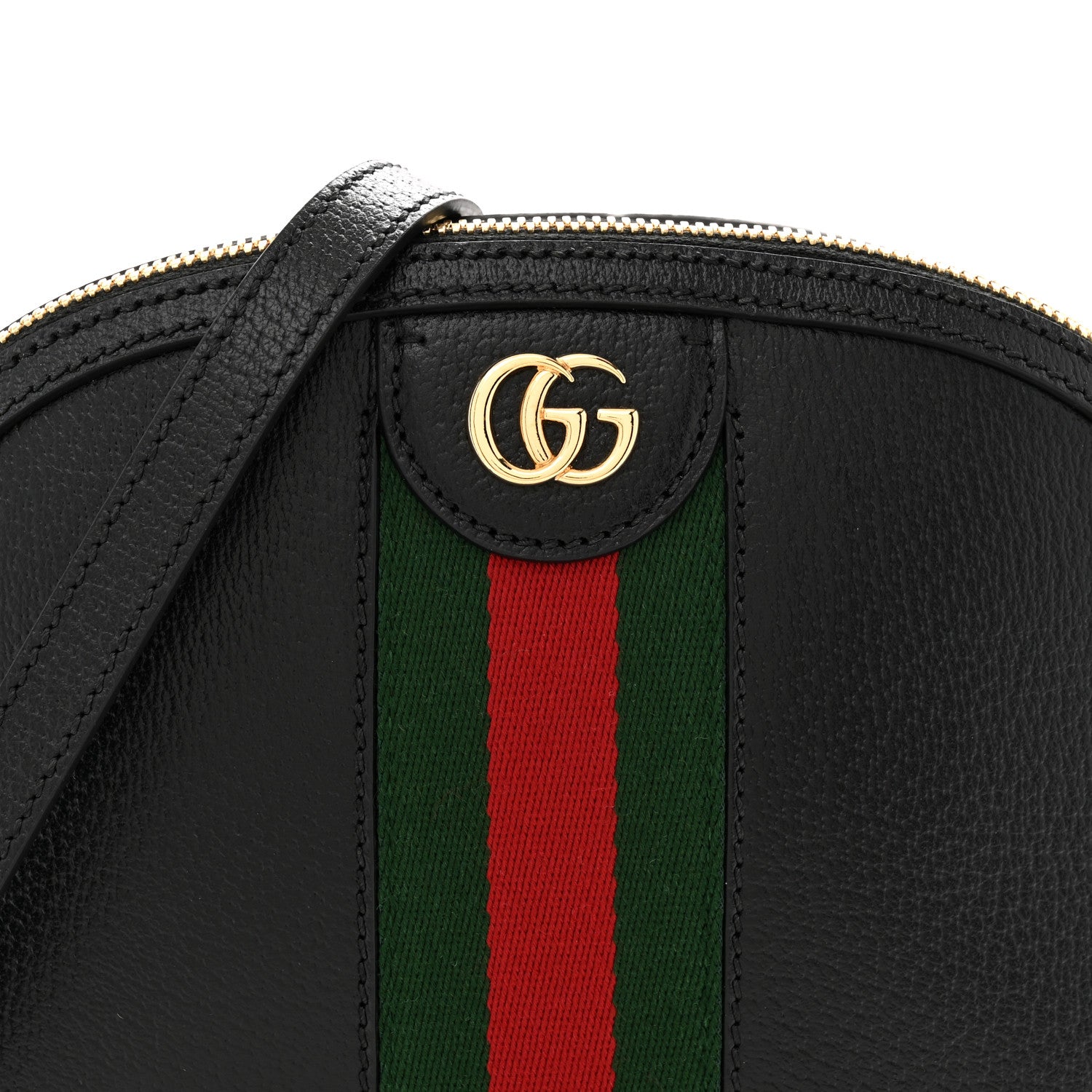 Gucci Dollar Pigprint GG Web Small Ophidia Dome Shoulder Bag Black 8 of 10