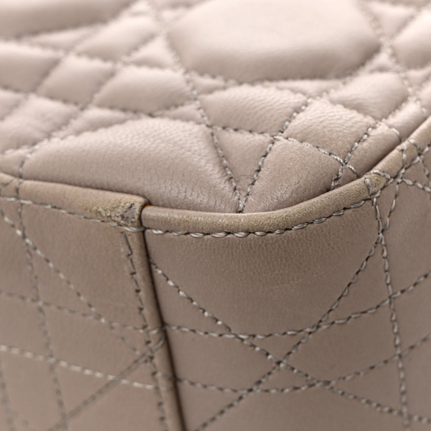 Lambskin Cannage Large Miss Dior Flap Grey