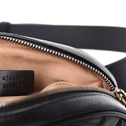 Gucci Calfskin Matelasse GG Marmont Belt Bag 95 38 Black 10 of 12