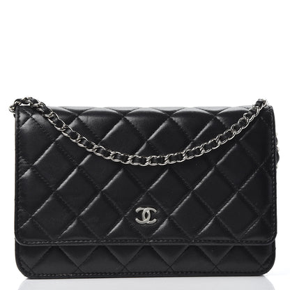 Chanel Lambskin Quilted Wallet On Chain WOC Black 1 of 11