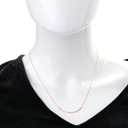 Tiffany 18K Rose Gold Small T Smile Pendant Necklace 2 of 6