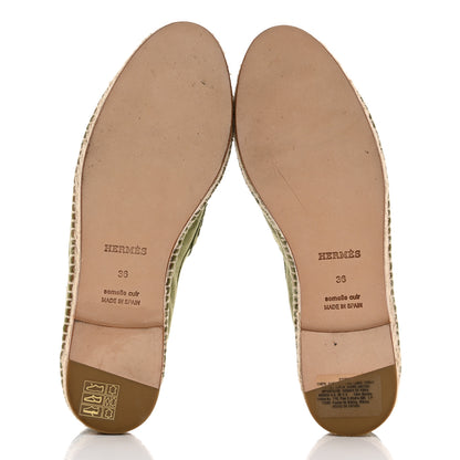 Hermes Suede Calfskin Womens Trip Espadrilles 36 Vert Sauge 5 of 9