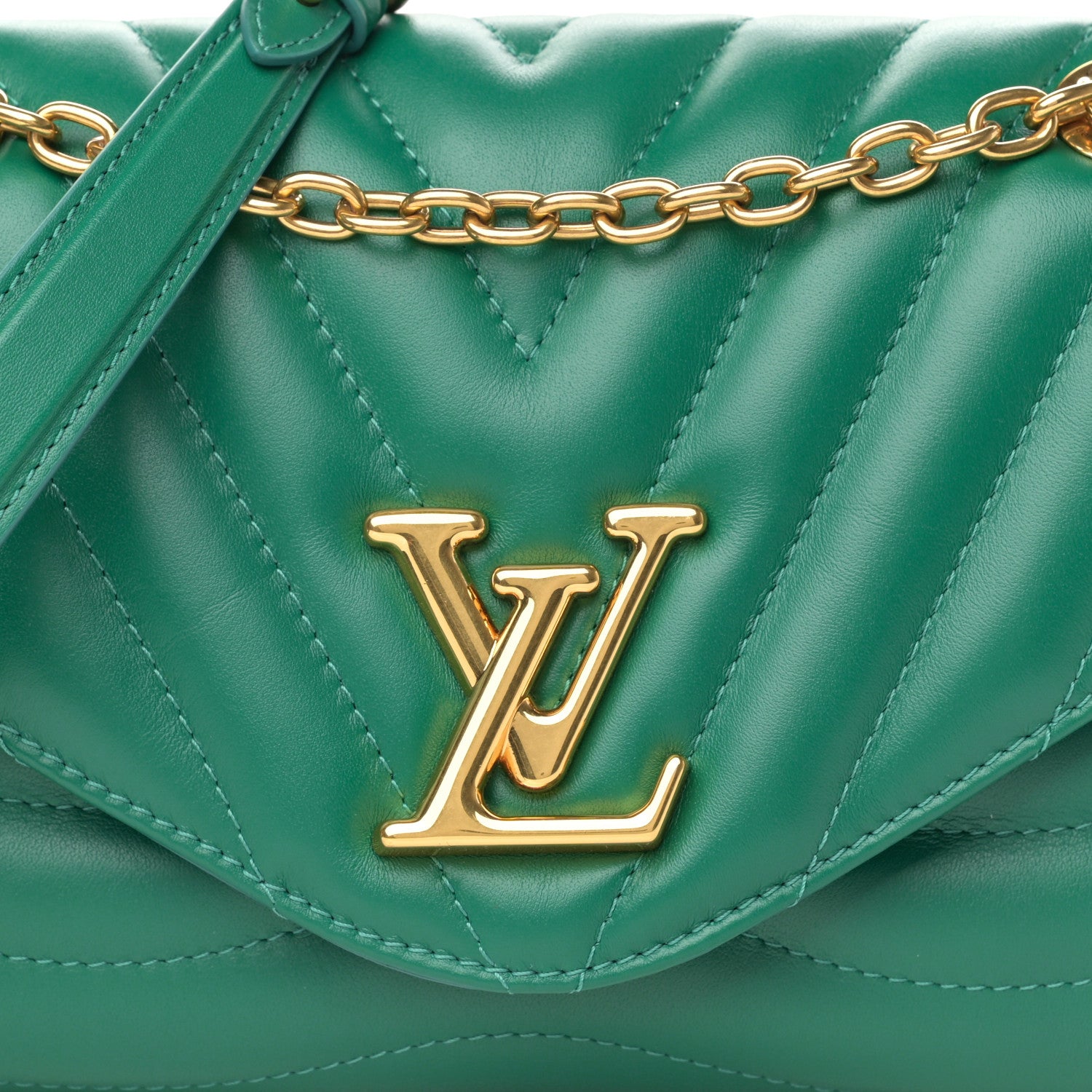 Louis Vuitton Calfskin LV New Wave Chain Bag Emerald 7 of 11