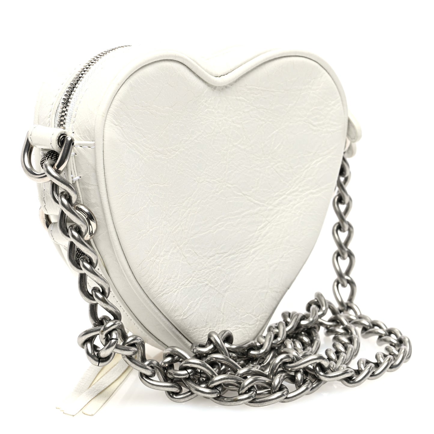 Agneau Arena Mini Le Cagole Heart Bag Optic White