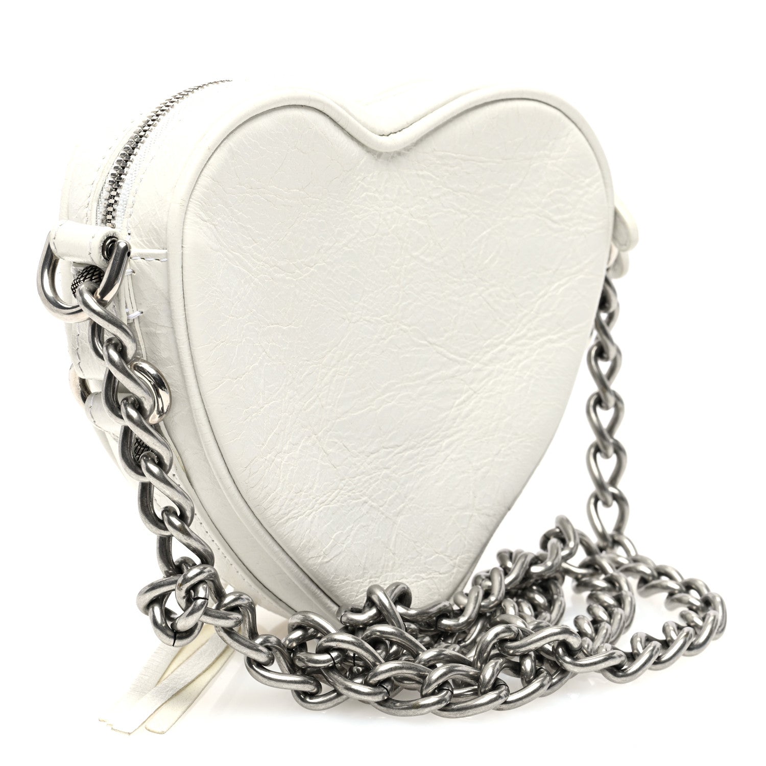 Balenciaga Agneau Arena Mini Le Cagole Heart Bag Optic White 3 of 8