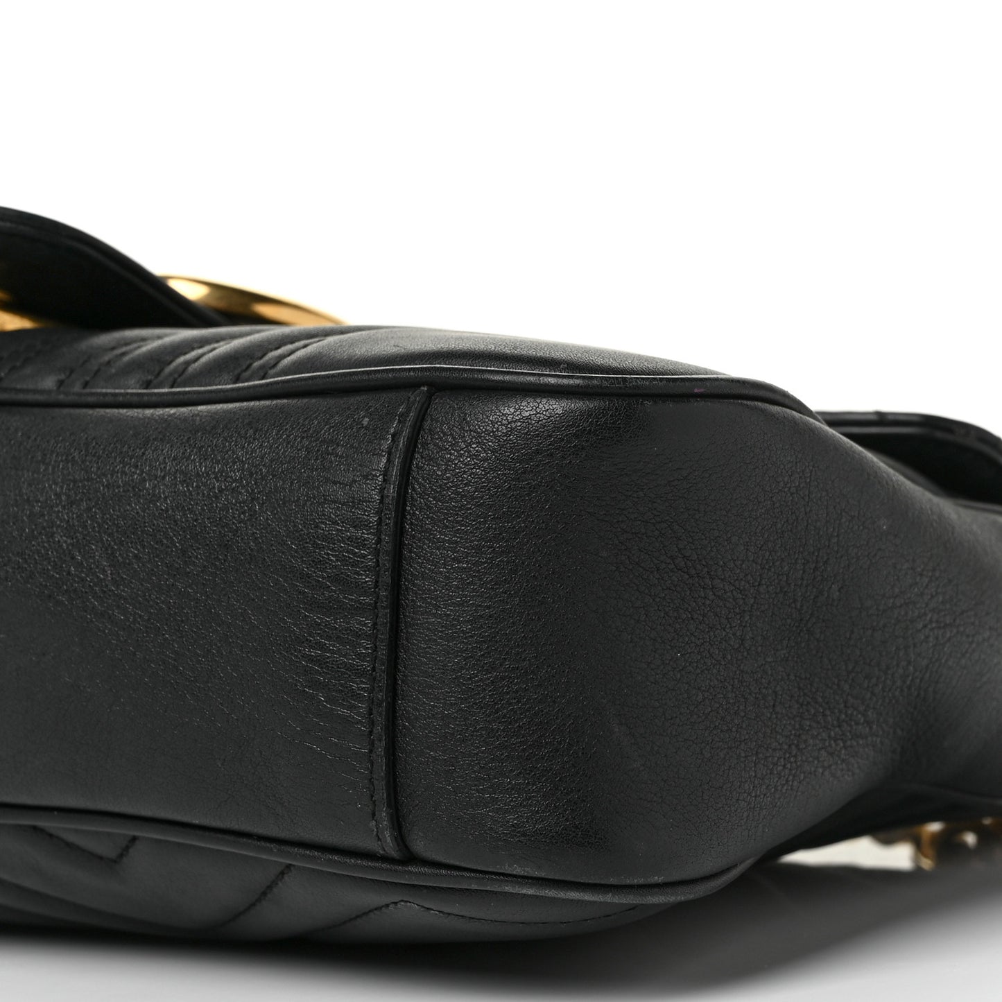 Calfskin Matelasse Medium GG Marmont Shoulder Bag Black