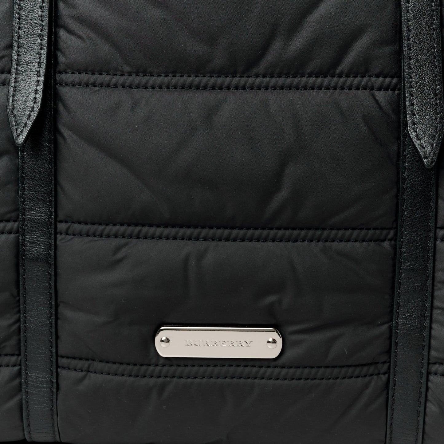 Nylon House Check Quilted Abbey Diaper Bag Black