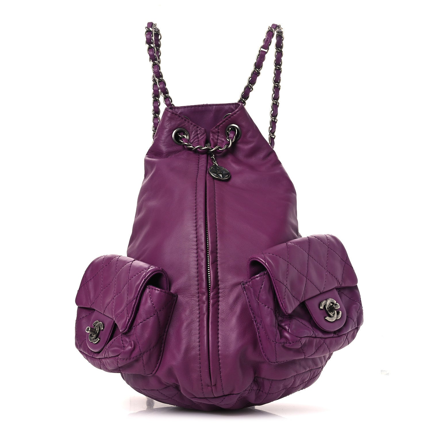 Chanel Calfskin Large Backpack Is Back Plum 1 of 10