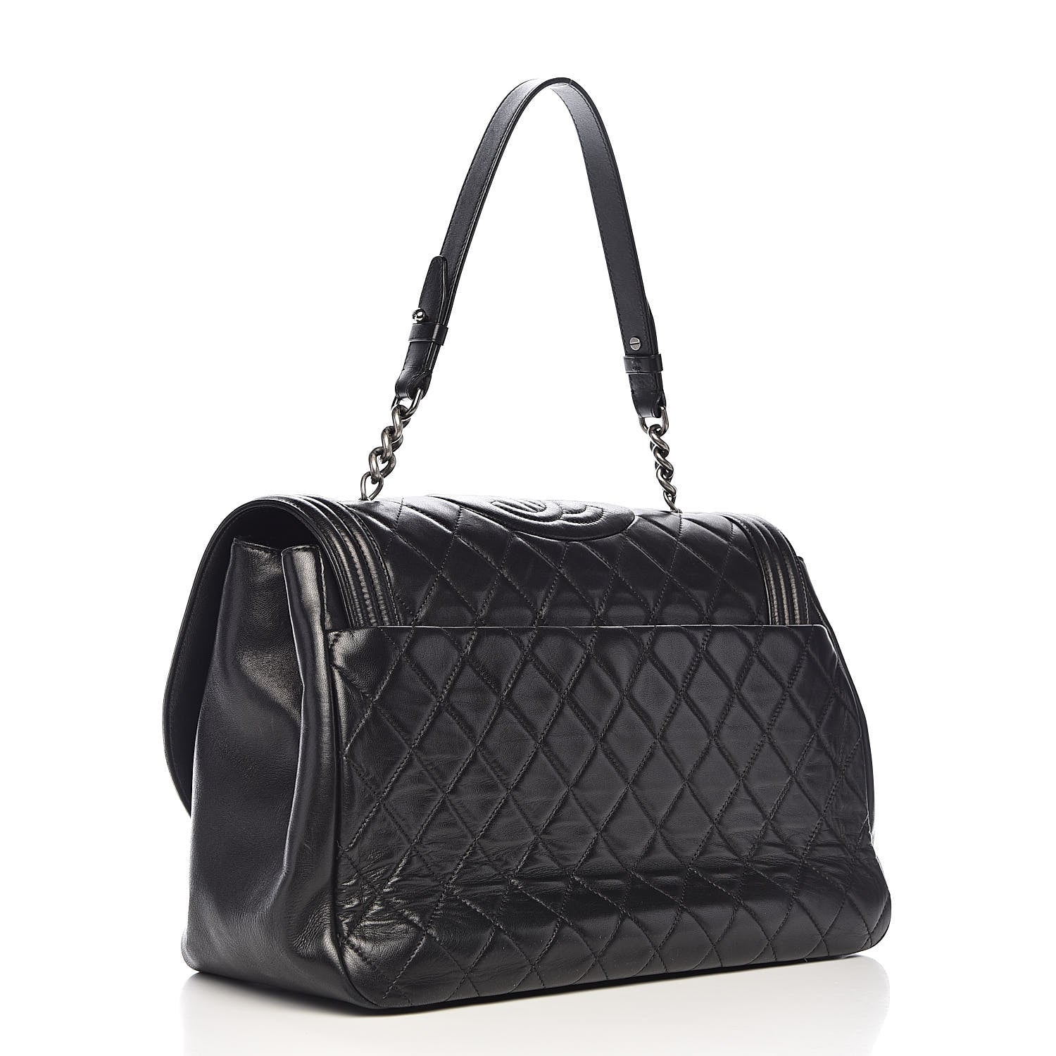 Chanel Lambskin Quilted Large Antik Boy Flap Black 3 of 15