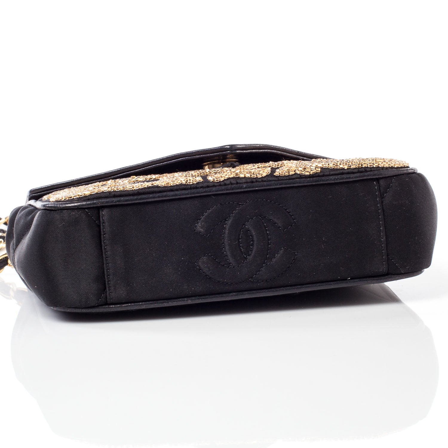 Chanel Satin Beaded Envelope Flap Black 5 of 8