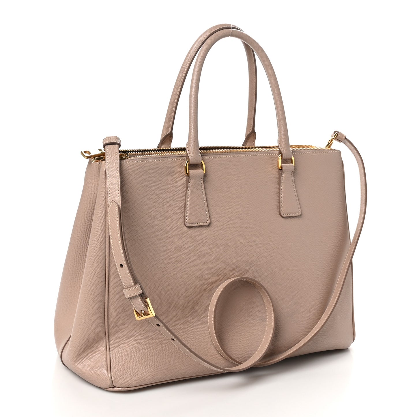 Saffiano Lux Large Galleria Double Zip Tote Cammeo