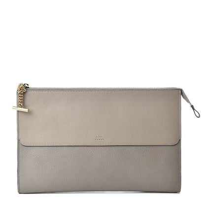 Chloe Grained Calfskin Joe Clutch Motty Grey 1 of 8