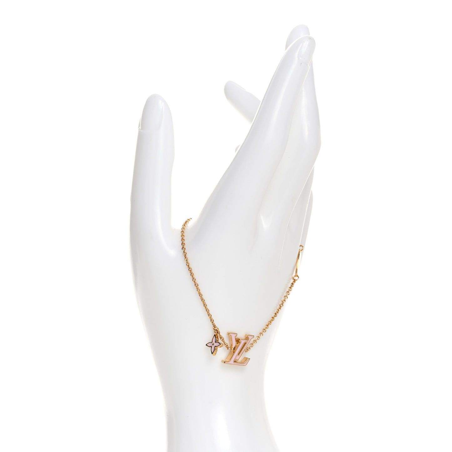 Metal Enamel LV Iconic Bracelet Gold Light Pink