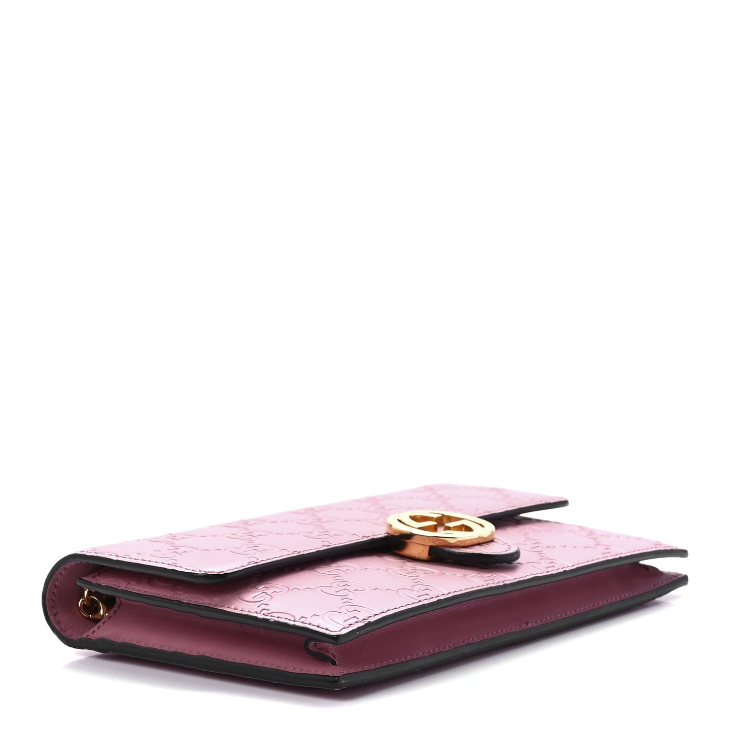 Guccissima Icon Chain Wallet Carmine Rose