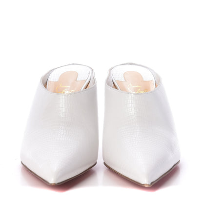 Christian Louboutin Calfskin Lizard Embossed Quart 80 Mules 40.5 White 3 of 10