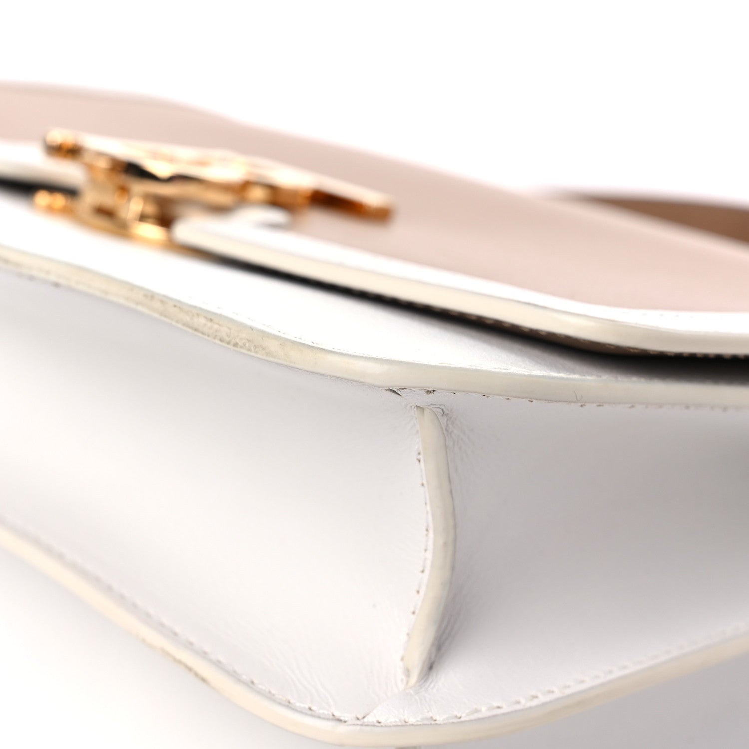 Burberry Smooth Calfskin Monogram Medium TB Bag Chalk White Camel 8 of 17