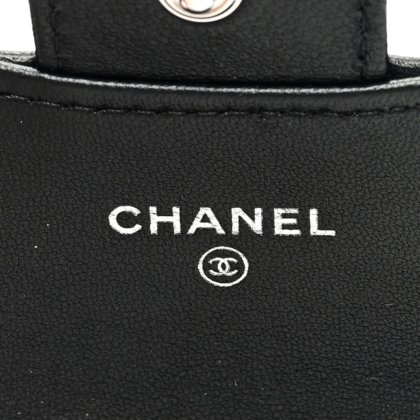 Lambskin Quilted Flap Card Holder Wallet So Black