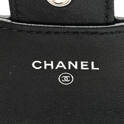Chanel Lambskin Quilted Flap Card Holder Wallet So Black 6 of 9