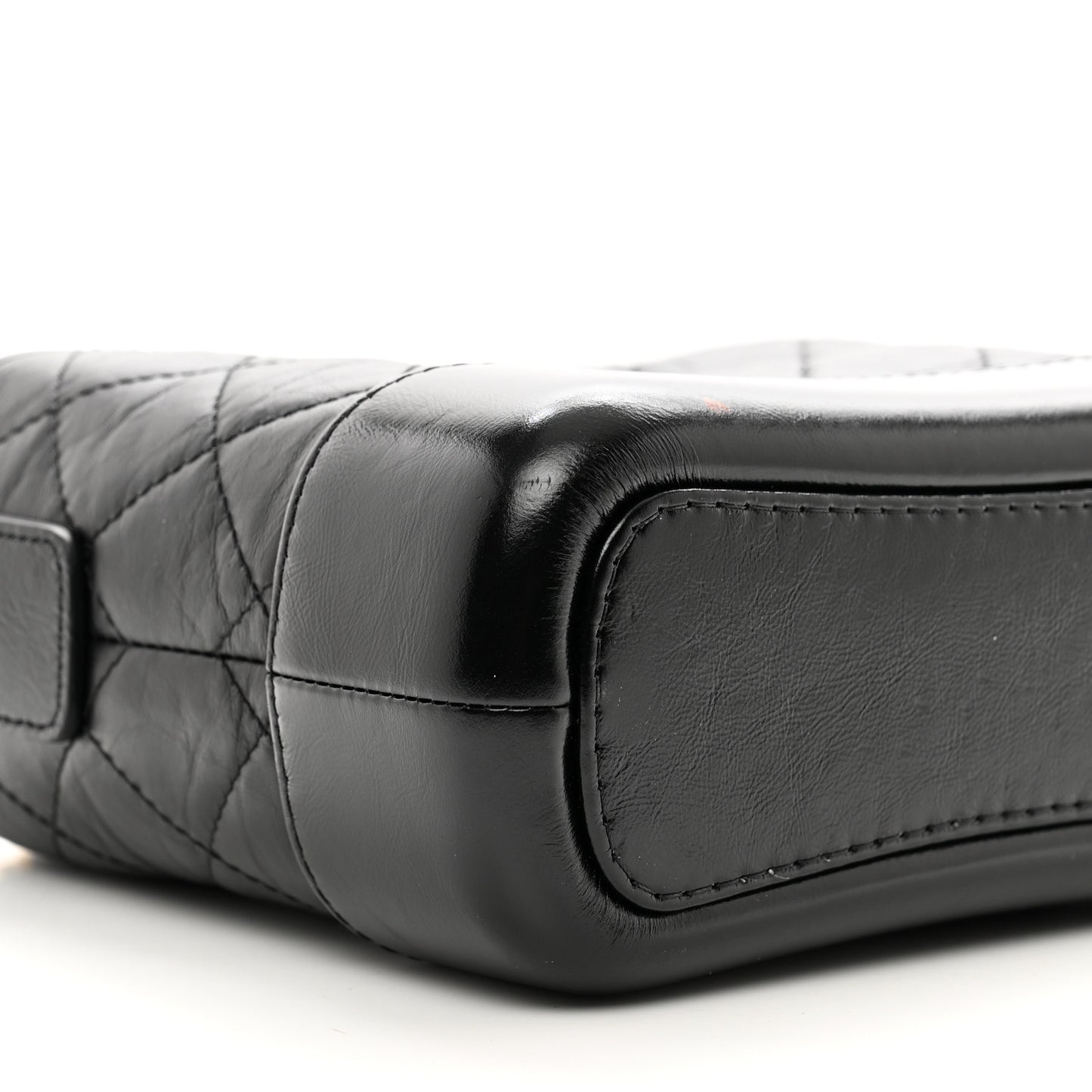 Aged Calfskin Quilted Small Gabrielle Hobo Black