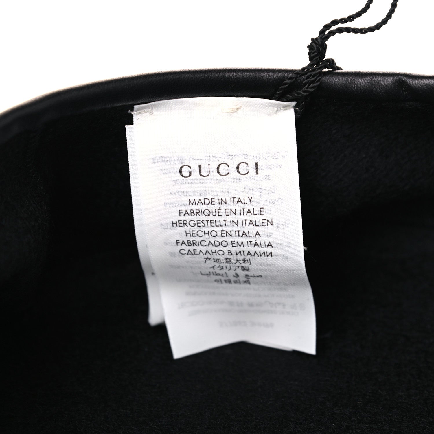 Gucci Felt Embroidered GG Patch Beret Hat Black 6 of 6