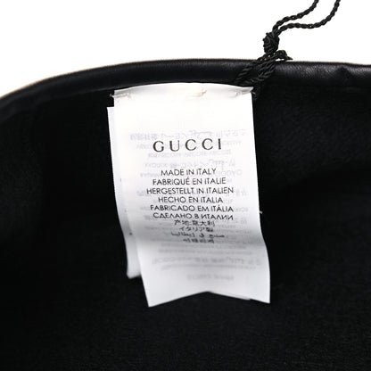 Gucci Felt Embroidered GG Patch Beret Hat Black 6 of 6