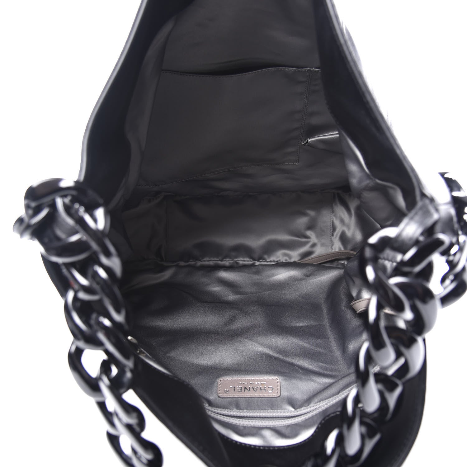 Chanel Calfskin Modern Chain Rhodoid Hobo Black 4 of 10