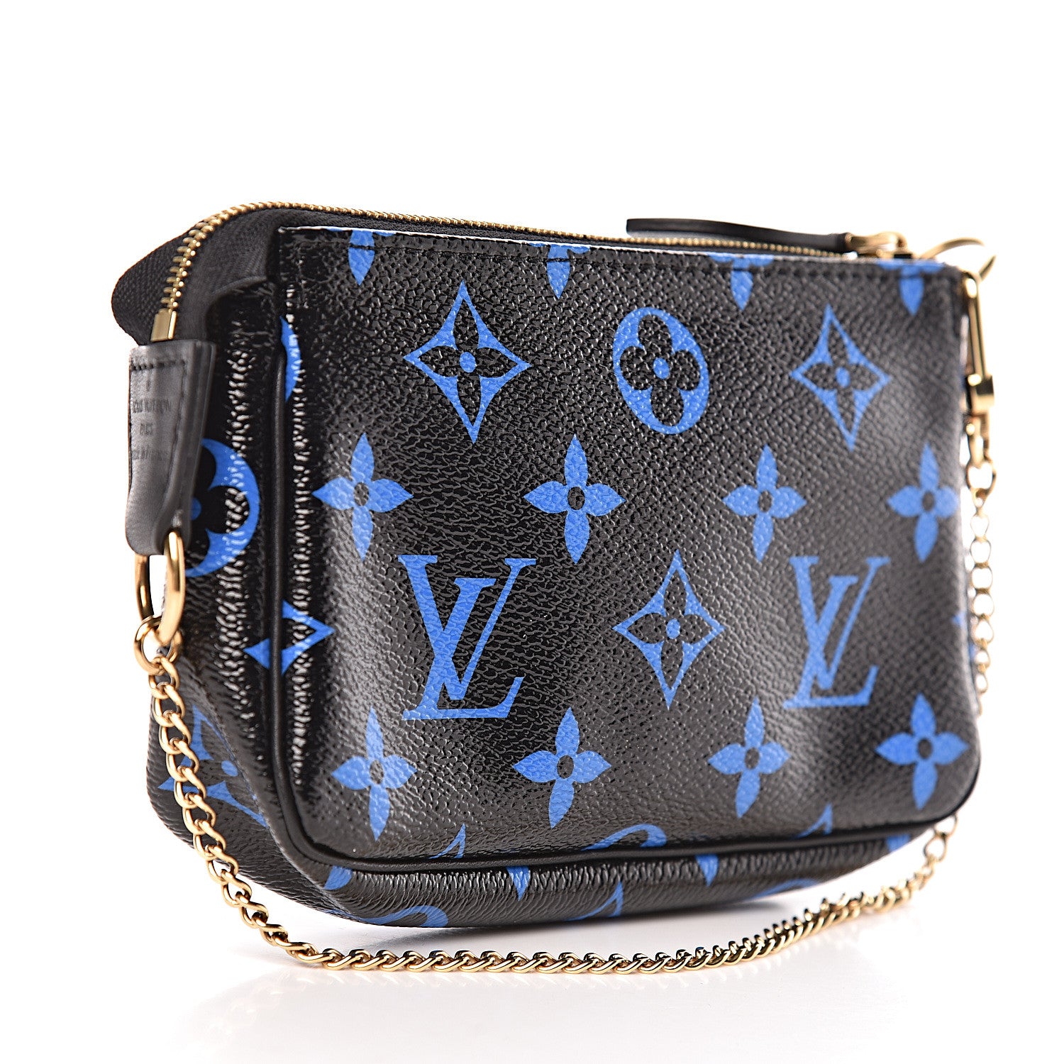 Louis Vuitton Colored Monogram Mini Pochette Accessories Blue Black 3 of 10