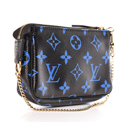 Louis Vuitton Colored Monogram Mini Pochette Accessories Blue Black 3 of 10
