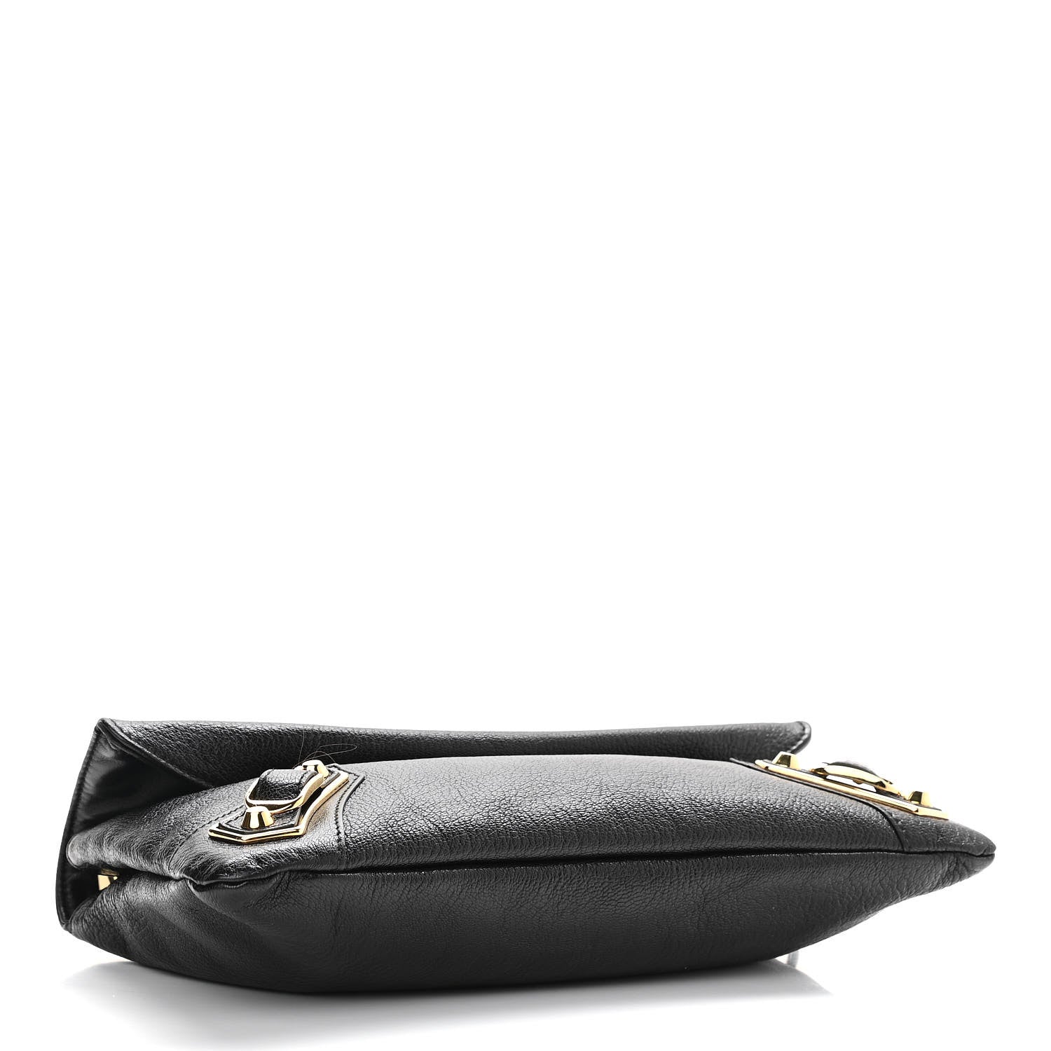 Balenciaga Chevre Gold Metallic Edge Hardware Envelope Clutch Black 4 of 9